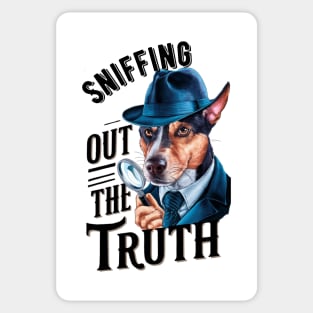 Detective Dog Sniffing The Truth Sticker